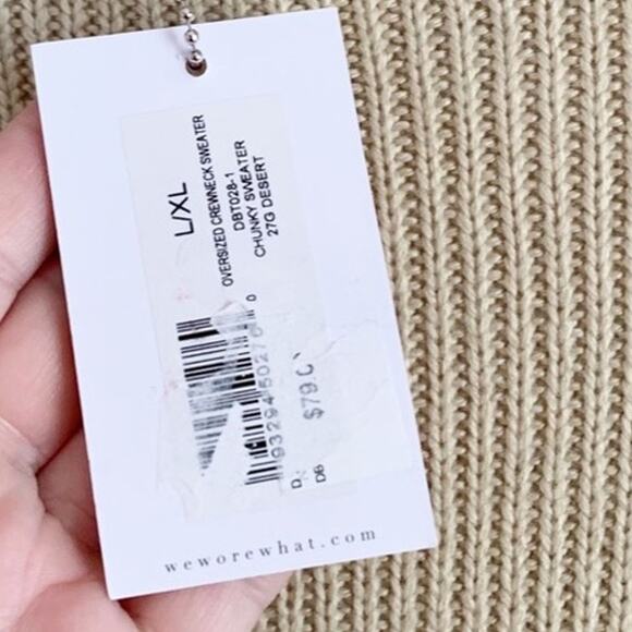 WeWoreWhat Oversize Crew neck Sweater L/XL NWT - Picture 6 of 7
